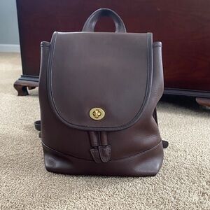 Elegant Brown Leather Backpack